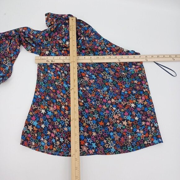 J. Crew Jacuzzi One Shoulder Top In Kaleidoscope Star Print Women's 2 Party - Picture 11 of 12